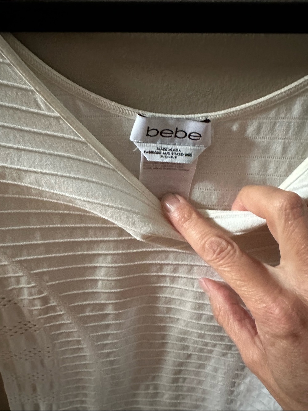 BEBE Ribbed Scoop Neck Top - Picture 3 of 4